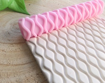 Double Waves Line Geometric Texture Roller for Polymer Clay, Clay Tools, Diy earrings