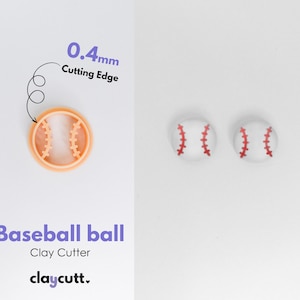 Baseball ball polymer clay cutters, Diy Earrings, Clay tools
