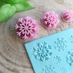 Tampons de Noël flocon de neige pour pâte polymère, outils pour argile, boucles d'oreilles bricolage