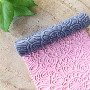 Mandala Texture Roller for Polymer Clay – Intricate Design Tool for Earrings & Crafts