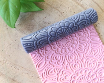 Furled Texture Mat Silicone rubber Stamp for polymer clay paper Gelli