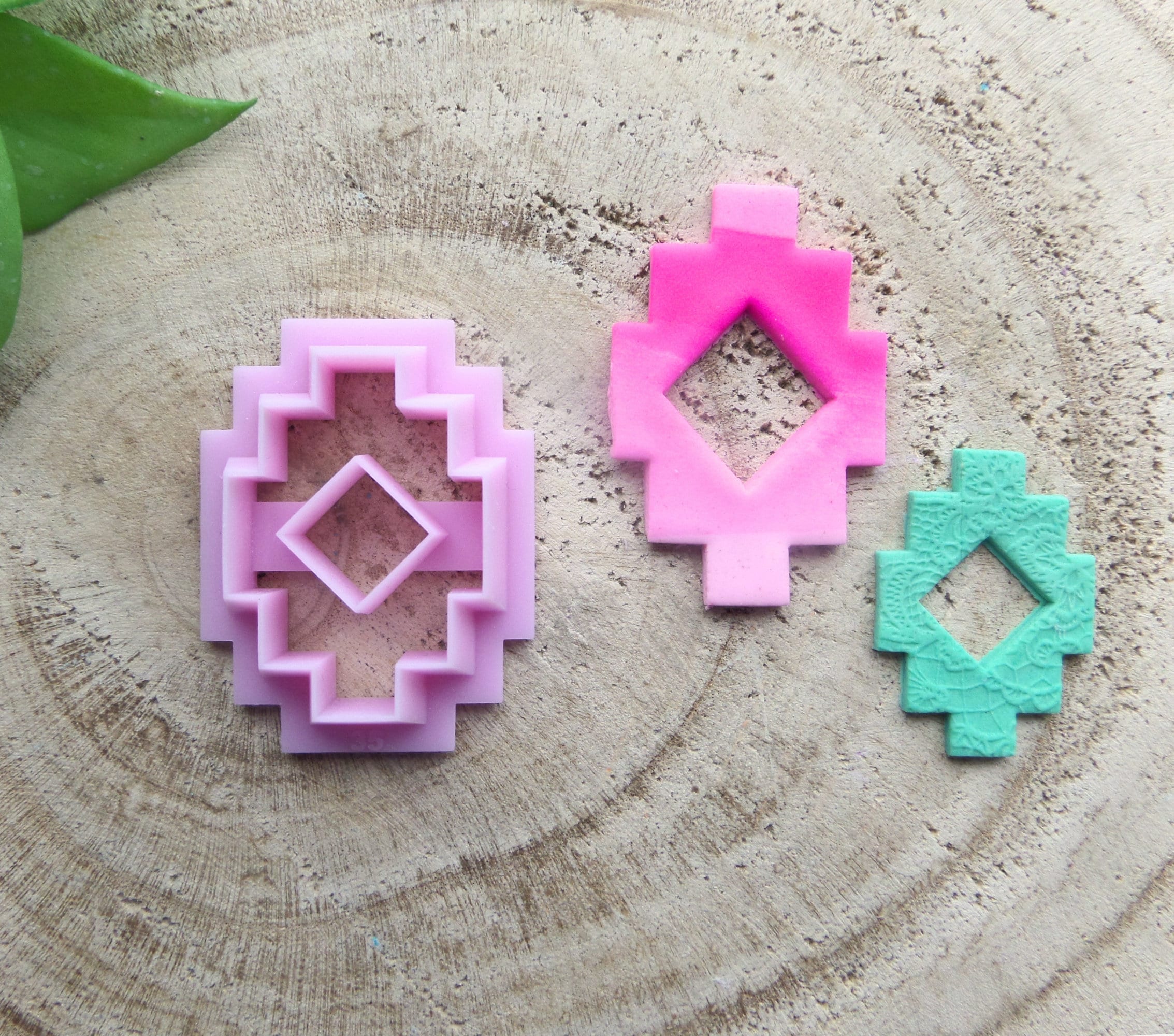 Aztec-inspired Geometric Clay Cutter Set | Tribal Polymer Clay  display picture 1