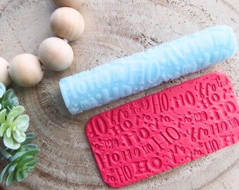 Christmas Clay Texture Roller for Polymer Clay, Ho Ho Ho Pattern, Diy Earrings, Clay Tools