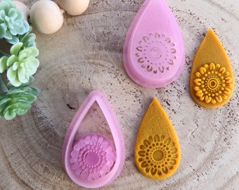 Teardrop  Flower Polymer Clay Earring Cutter, Diy Earrings, Clay tools