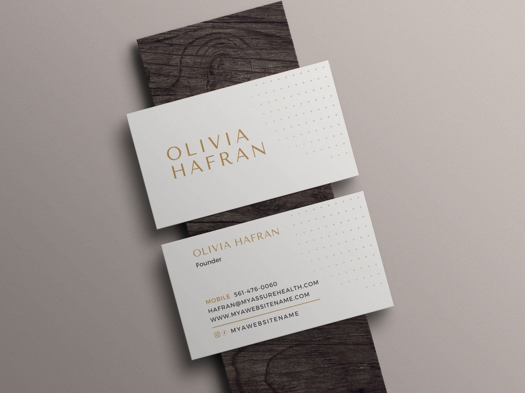 Minimalist Business Card Design Canva Editable Card Template Etsy