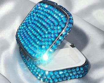 Pilulier avec strass, 2 compartiments, Organiseur de médicaments de voyage, Accessoire pour sac à main