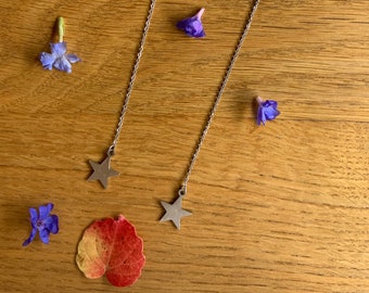Stainless steel dangling earrings - star pendant