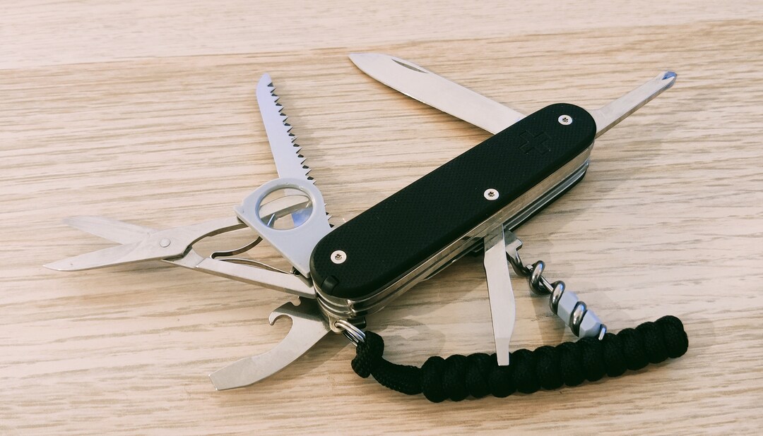 Victorinox Swiss Knife Custom Yeoman Woodsaw G10 Scales Full Black Etsy