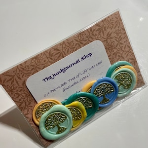 Handmade Self-adhesive &#39;Tree of Life&#39; Wax Seal for Junk Journaling - Pack of 11