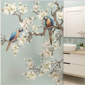 Window Privacy Film Elegent Birds Pattern Frosted UV Blocking Glass Window Stickers Static Clings No Glue Glass Door Flim