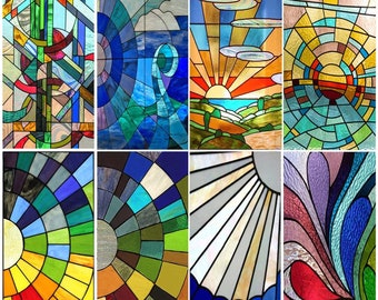 Window Film Static Cling Frosted Stained Glass Stickers Privacy 3D Print Rainbow Mosaic For Window Door Home Decor Custom Size