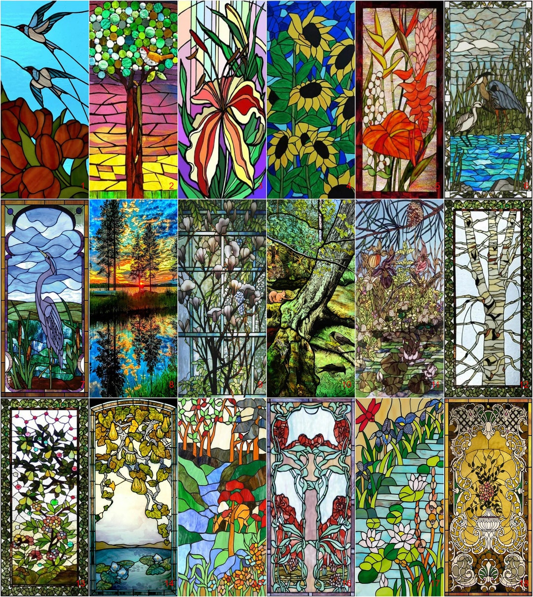 Custom-sized Retro Colorful Stained Glass Window Film Frosted Privacy ...