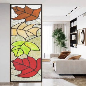Benutzerdefinierte Größe Ahornblatt Frosted Sichtschutzglas Fensterfolie Sun Blocking PVC Material No-Kleber Statische Haftende Glastür Aufkleber