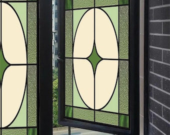 Aangepast formaat venster Privacyfolie Gebrandschilderd glas Vintage Retro-stijl Niet-klevende elektrostatisch vastklevende matglazen badkamerraamsticker