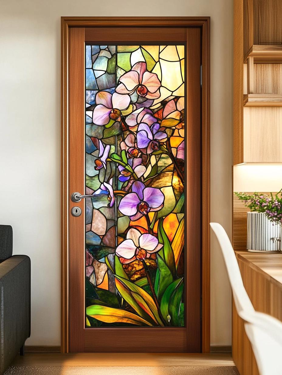 ガラスフィルム 水彩画 窓ガラス ガラスの花瓶 水彩画 原画 水彩画