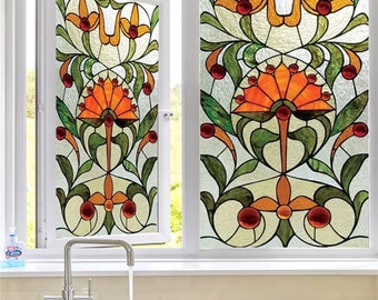 Custom Size Frosted Privacy Stained Glass Window Film Static Cling Removable Glass Sticker for Home Bedroom and Bathroom Decor