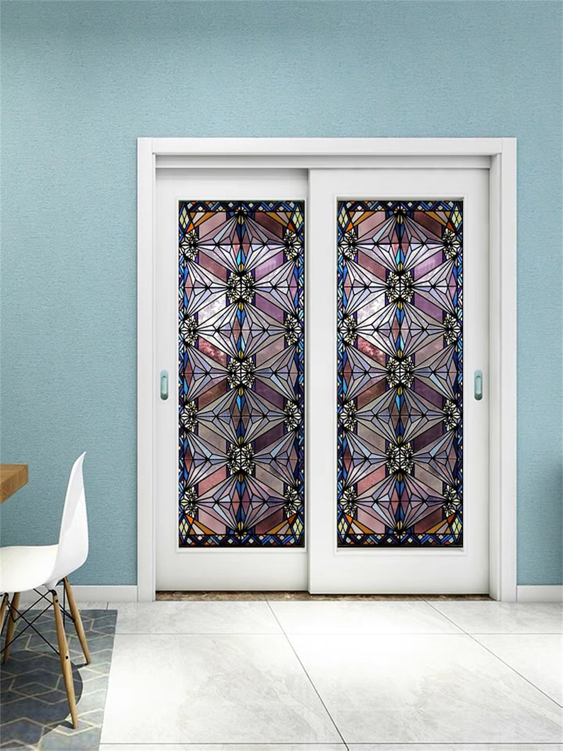 Custom Size Stained Glass Window Film Frosted Privacy Window Etsy