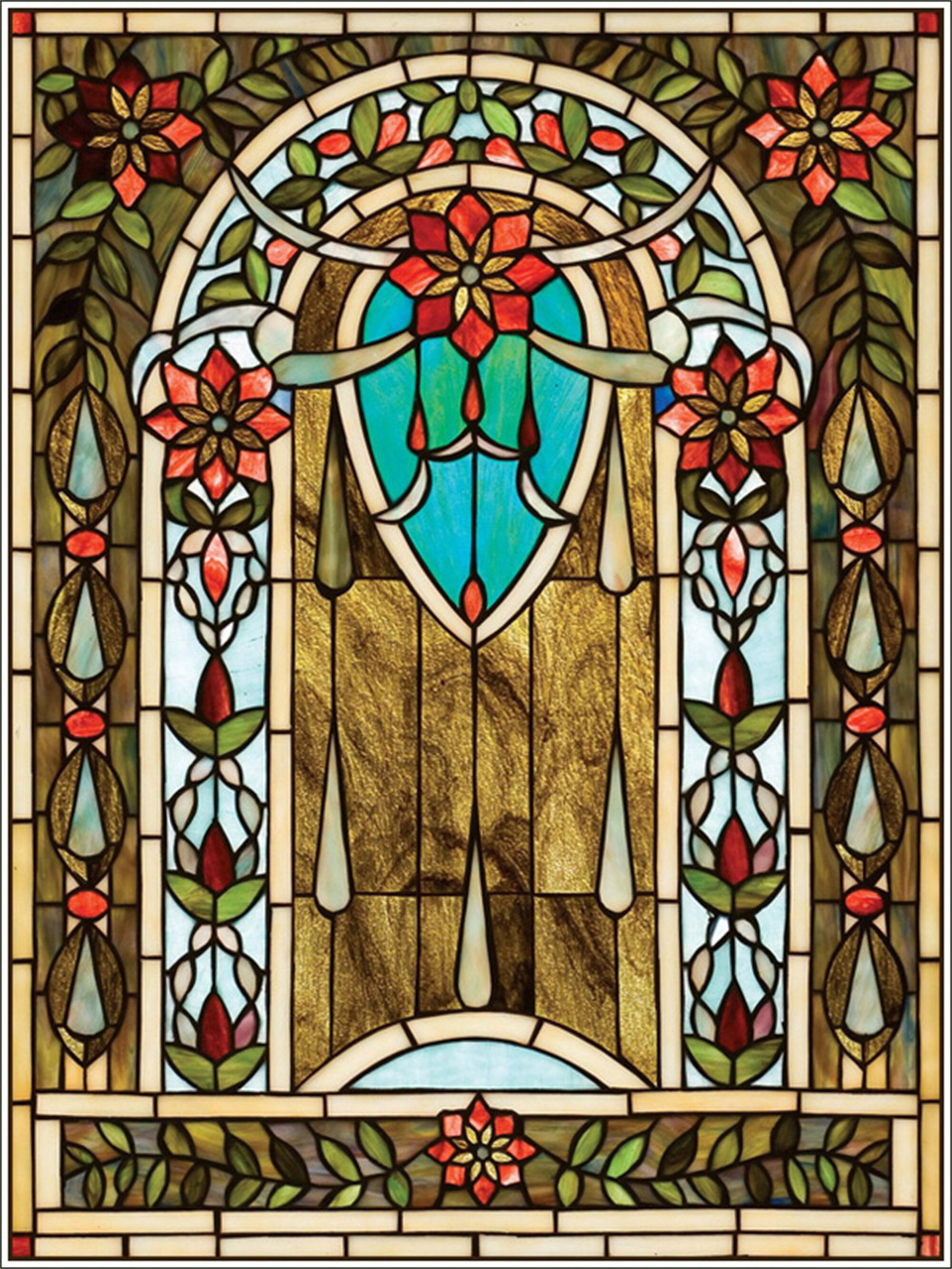 Window Decor Pattern Customize Frosted Window Film Retro Patterns Cling Stained - Etsy