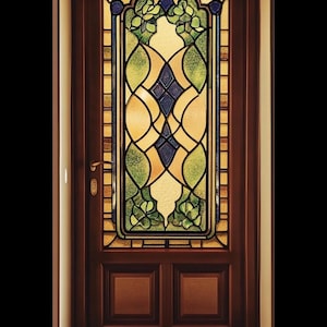 Custom Size Vintage-Inspired Stained Glass Window Film Stylish Floral and Geometric Design Eco-Friendly Privacy Film for Home Glass