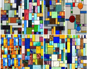 Custom Size Window Film Stained Glass Stickers Static Cling Frosted Privacy 3D Print Rainbow Mosaic For Window Door Home Decor