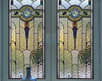 Customized Privacy Static Cling,Church Vintage Sticker Window Film Frosted Stained Glass Films