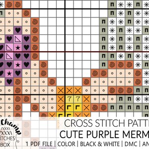 Cross Stitch Pattern | Fantasy Mermaid Purple Under the Sea | Maxanns ...