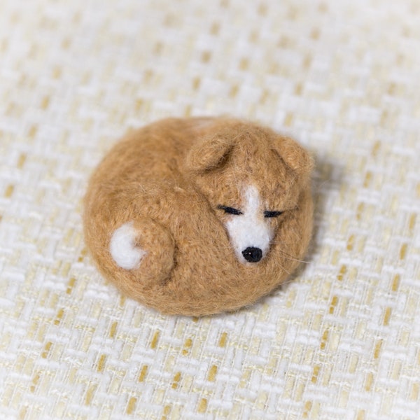 Broche Basenji en laine épingle pour dormir bijoux basenji animal en peluche basenji cadeau miniature pour son amoureux des chiens kawaii