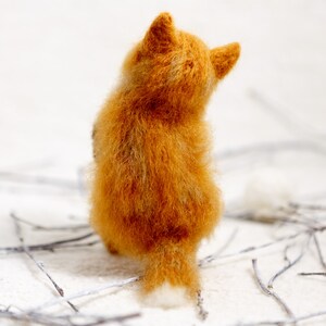 Tiny kitty Cat stuffed cat cute orange ginger kitten girlfriend gift plush gift home decor fluffy knitted cat gift for her birthday kawai image 4