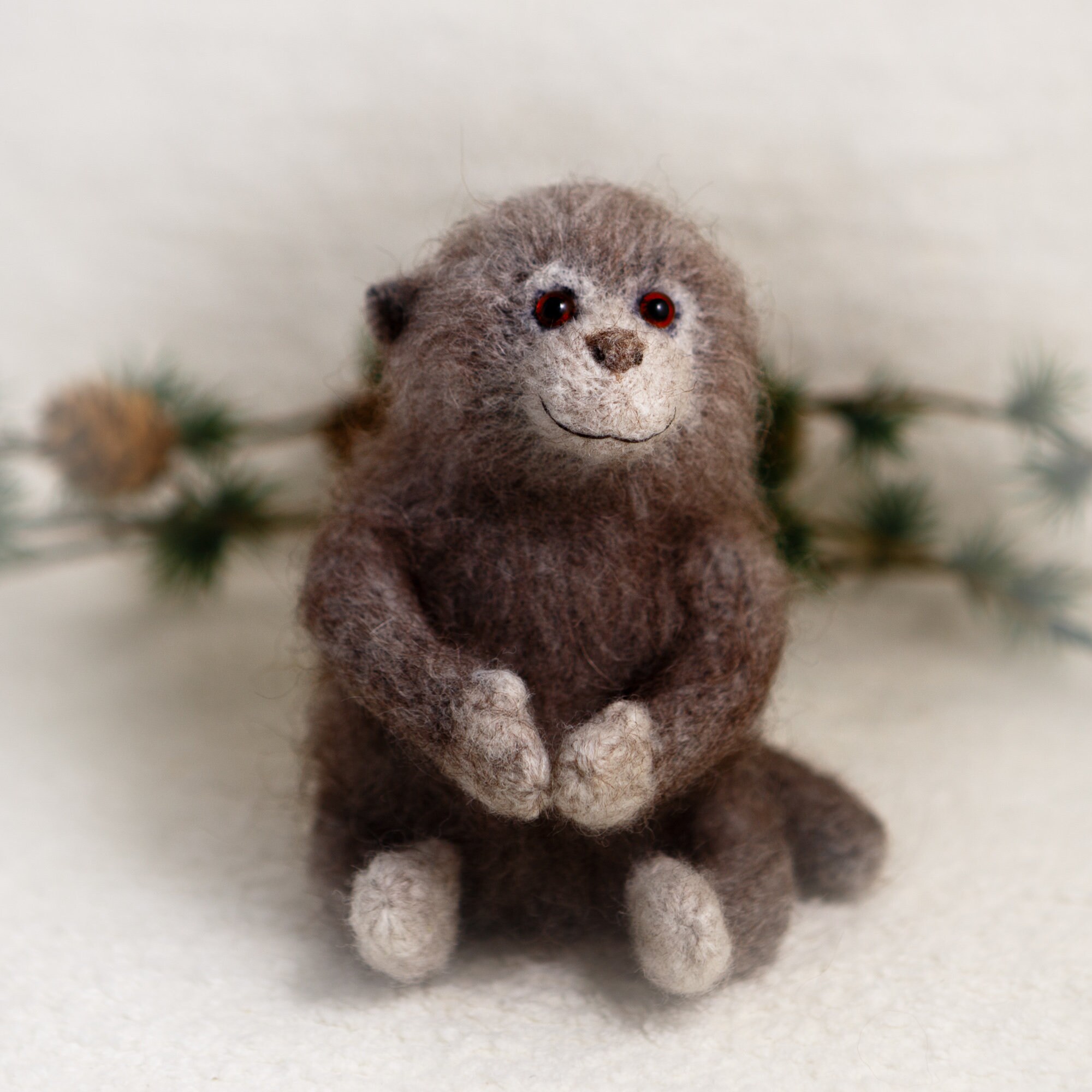 Scimmia soffice lavorata a maglia per la fidanzata scimmia regalo carino Affe Geschenk peluche ripieni marrone chiaro decorazioni per la casa pronti per la spedizione