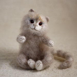 Marmoset monkey fluffy knitted monkey girlfriend gift cute light brown stuffed plushies home decor ready to ship