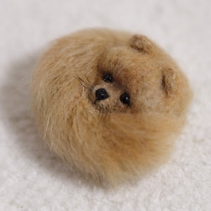 Pomeranian dog spitz dog Dog Brooch wool Pin puppy jewellery dog stuffed animal miniature gift for her jewellery dog lover kawaii