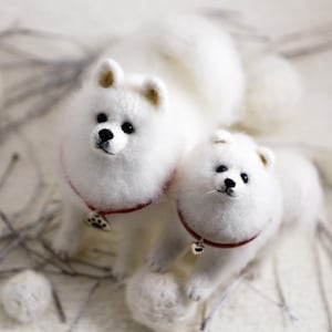 Um casal de samoiedos namorado presente para seus samoiedos brancos fofos samoiedos fofos de malha samoiedos pelúcias de pelúcia decoração de casa kawaii personalizado