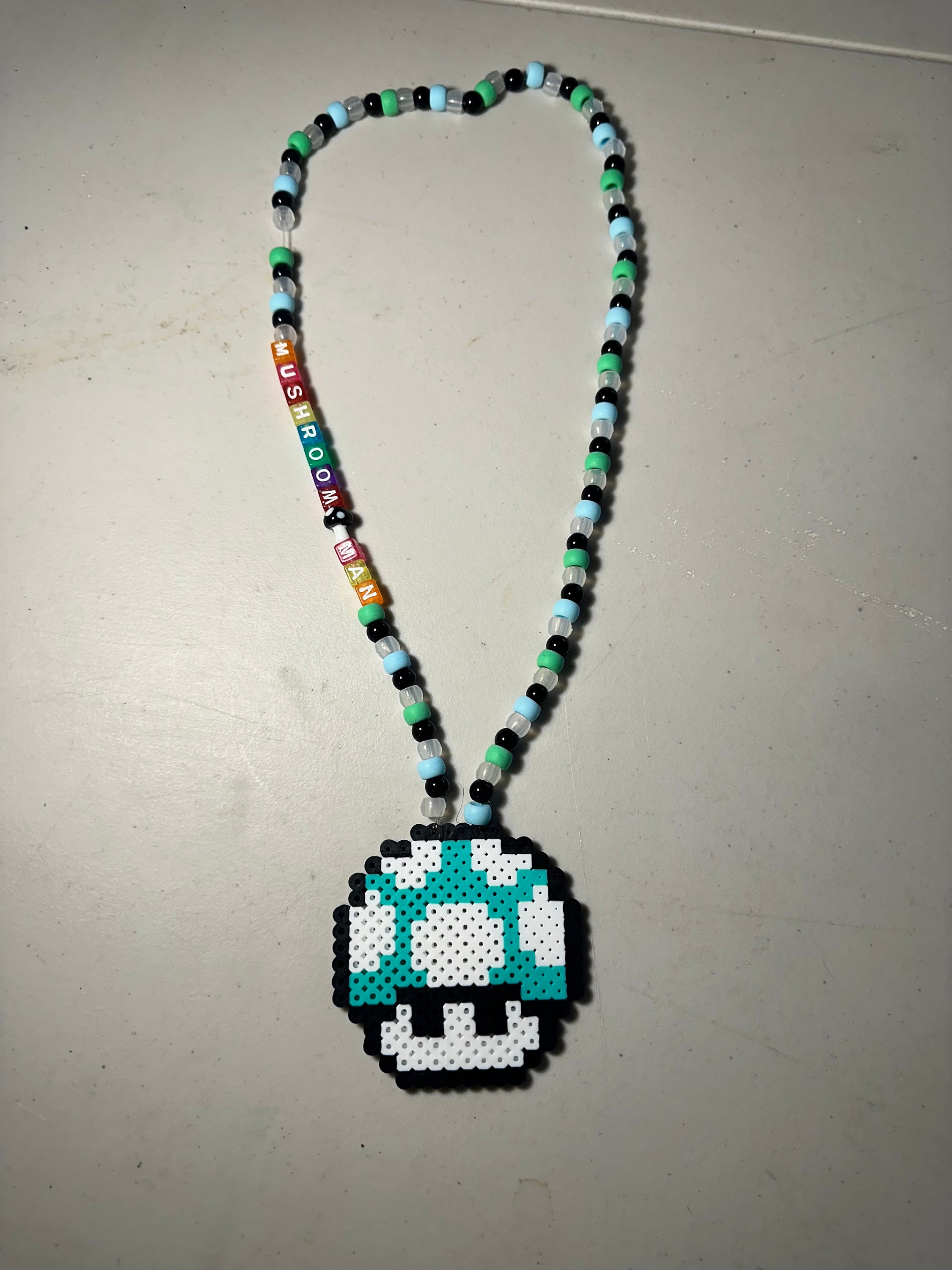 Mario Mushy Perler Necklace - Etsy