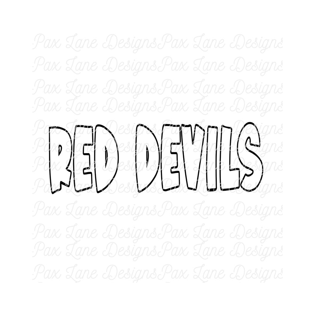 Red Devils SVG and PNG Doodle Letter Transparent Mascot Etsy