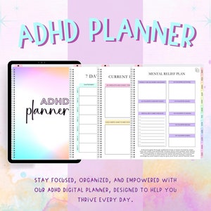 ADHD Digital Planner, ADHD Planner, ADHD Digital Planner for Adults, Digital Planner Adhd, Adhd Journal, Digital Adhd Planner