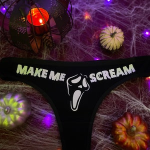 Spooky Halloween Ghosts Glow in the Dark Goth Thong G-string Panties 