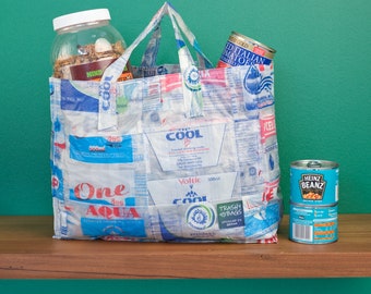 Recycled Tote Bag made from Plastic Water Sachets