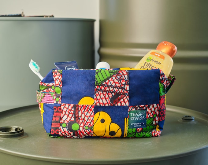 Recycled Wash Bag made from Plastic Waste and Fabric Off Cuts