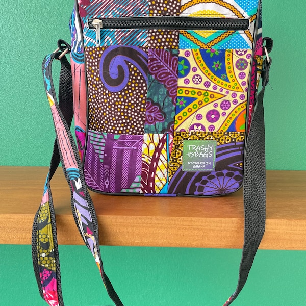 Recycled Cross Body Side Bag Made from Fabric Off-Cuts (Ghana)