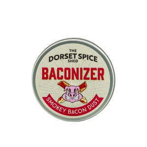 Der Dorset Spice Shed Baconizer Smokey Bacon Dust - fleischfreie Speckaroma-Gewürzmischung - lässt alles nach gerauchtem Speck schmecken