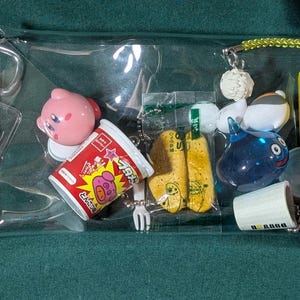Japanese Mini Snacks, Coffee, game characters  in Acrylic Carabiner Pouch Gashapon Gacha Capsule Toys Mini from Japan Set