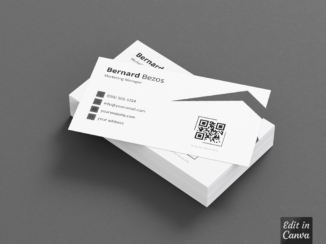 Business Card Template Editable Business Card Professional Etsy