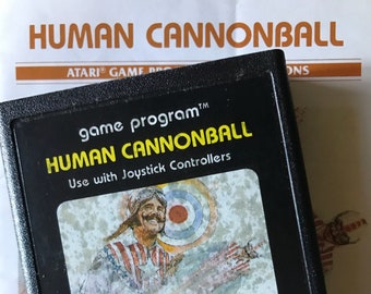 Atari HUMAN CANNONBALL Vintage Video Cartridge with Original Instructions