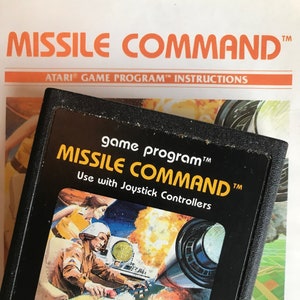Atari MISSILE COMMAND 1980s Video Game Cartridge with Original Instructions