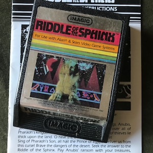 iMagic Riddle of the Sphinx Game Cartridge for Atari, Sears Game Systems, with Original Instructions