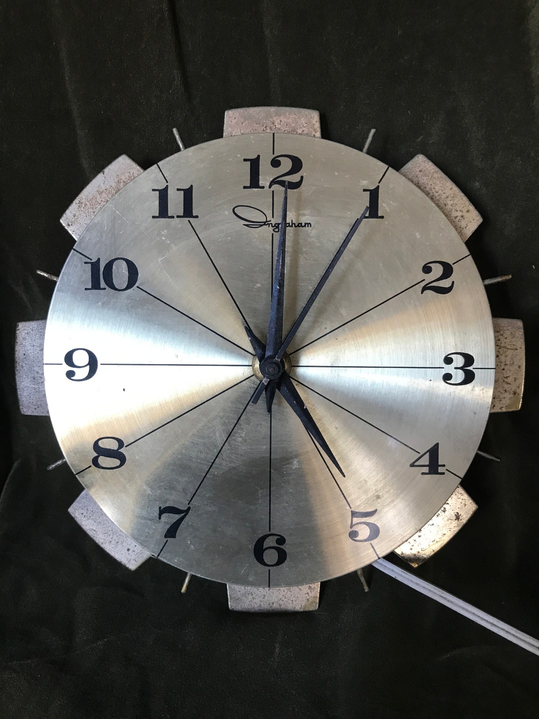 MCM Mid Century Ingraham Electric Clock Face Working and Ready Etsy