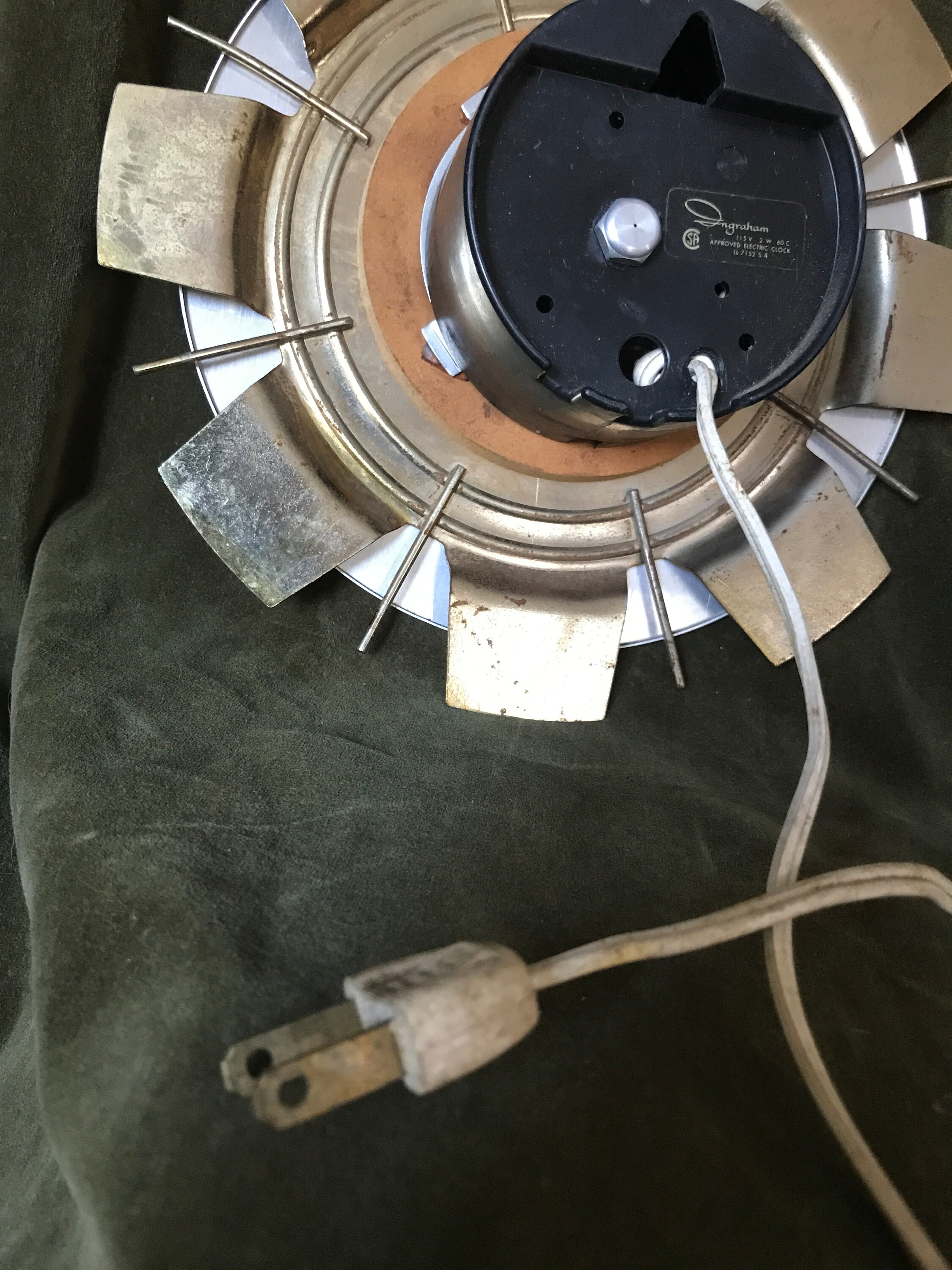 MCM Mid Century Ingraham Electric Clock Face Working and Ready Etsy