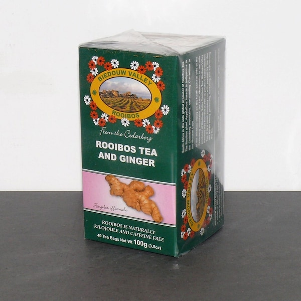 Biedouwvalley Rooibos Tea & Ginger | caffeine free | without additives and artificial flavors | full-bodied and mild | 40 bags each 2.5g [100g]