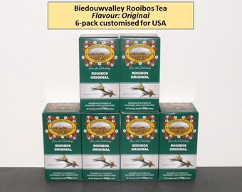 Rooibos Tee Original | 6er-Set | für USA, Kanada, Australien | Versandkosten optimiert | Biedouwvalley Farm, Cederberg, Südafrika