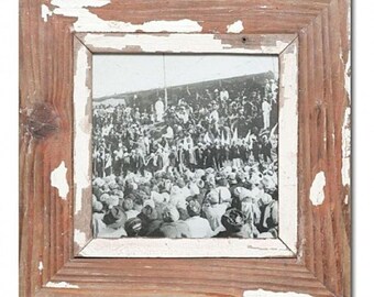 Reclaimed wood picture frame - A4 square | Vintage, rustic | with glass pane | Unique piece | Recycled construction timber | Handmade in Cape Town, South Africa
